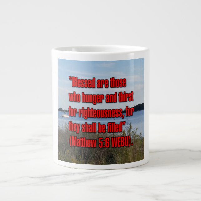 Taza De Café Gigante Mateo 5:6 WEBU Mug (Frente)