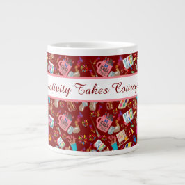 Taza De Café Gigante Material de arte colorido Patrón creativo para art