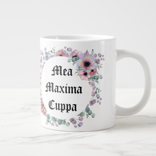 Taza De Café Gigante Máximos florales chistosos Cuppa del Mea del (Derecha)