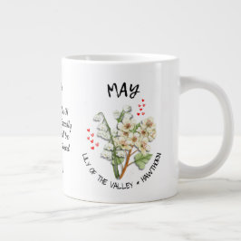 Taza De Café Gigante MAY Nacimiento Mes Flor Nombre Personalizado Crist