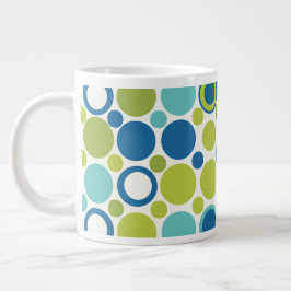 Taza De Café Gigante MCM Lime y Aqua Bubble