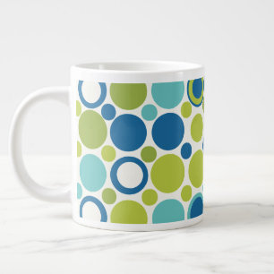 Taza De Café Gigante MCM Lime y Aqua Bubble