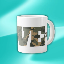Taza De Café Gigante Me Encanta Camouflage Green Brown |