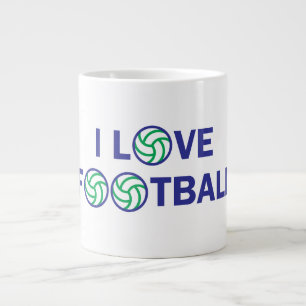 Taza De Café Gigante Me encanta el fútbol