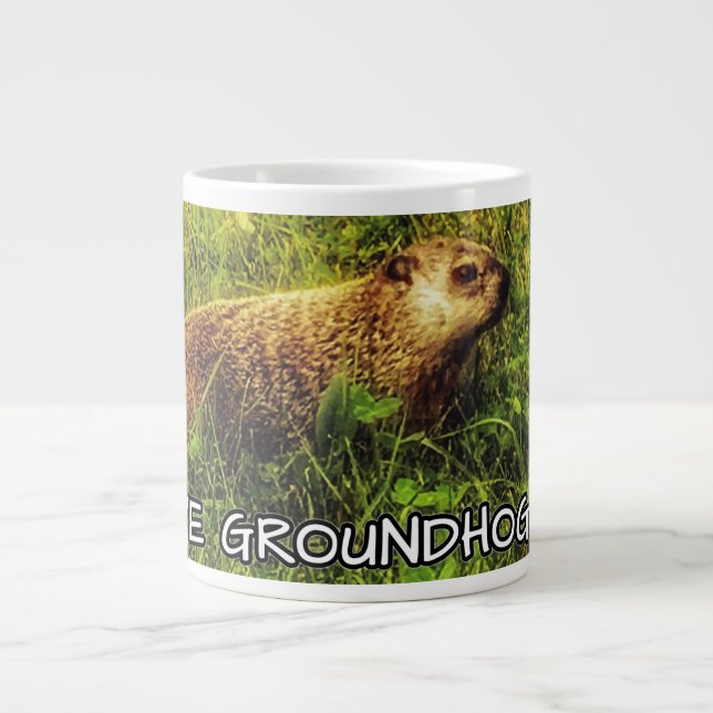 Taza De Café Gigante Me encanta la música de Groundhog Day (Frente)