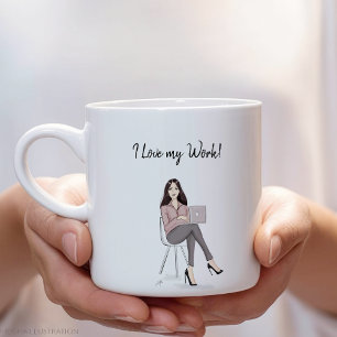 Taza De Café Gigante me encanta mi trabajo, mujeres bossy,