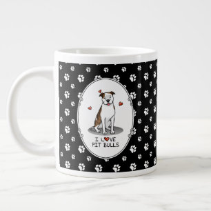Taza De Café Gigante Me encantan los Toros de Pit (lt romano le blanco