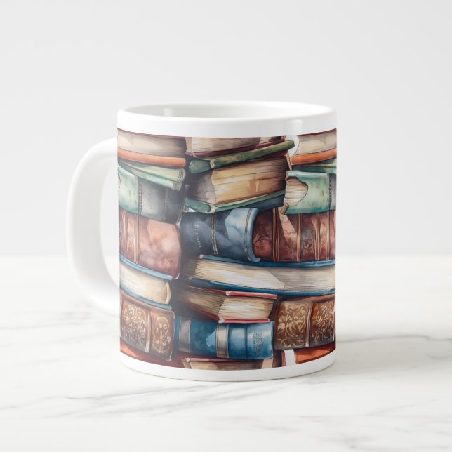 Taza De Café Gigante Me Gustan Los Grandes Libros (Izquierda)