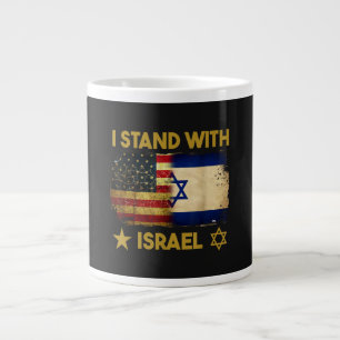 Taza De Café Gigante Me mantengo con Israel Bandera de América