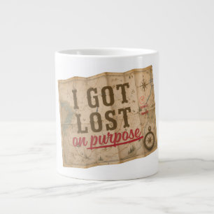 Taza De Café Gigante Me Perdí a Propósito Mapa Antiguo