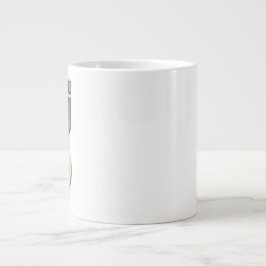 Taza De Café Gigante Medalla Corazón Morado Personalizable 20oz