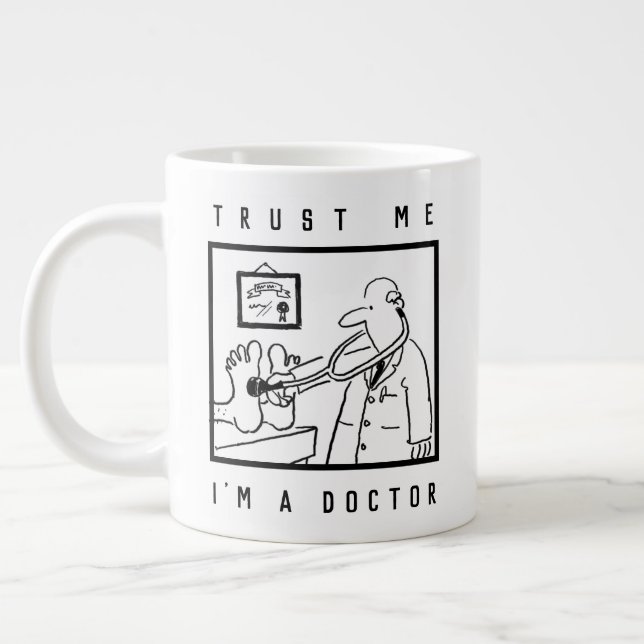 Taza De Café Gigante Médica con pies de comprobación de estetioscopio (Izquierda)