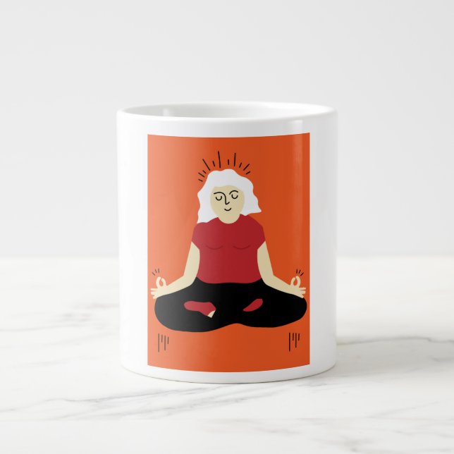 Taza De Café Gigante Meditación trascendental (Frente)