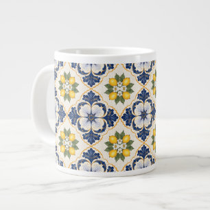 Taza De Café Gigante Mediterranean Lemon Tile Italian Talavera