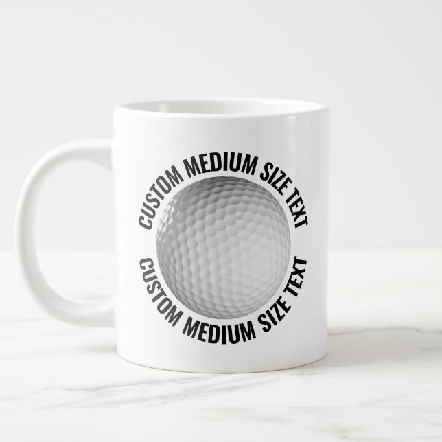 Taza De Café Gigante Medium Size Personalized Text Golf Ball Custom (Izquierda)