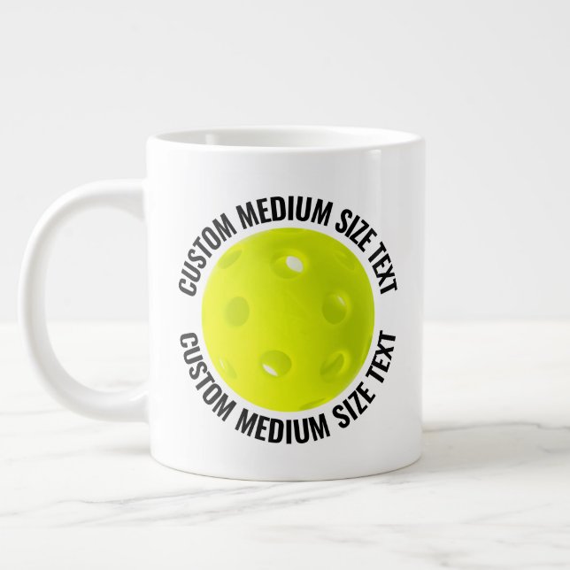 Taza De Café Gigante Medium Size Personalized Text Pickleball Custom (Izquierda)