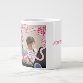 Taza De Café Gigante Mejor Abuela De Mariposa Rosada Y Nietos