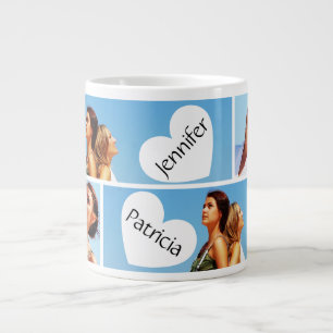 Taza De Café Gigante Mejor amiga - Colage de fotos recuerdo de amigos