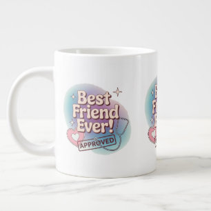 Taza De Café Gigante Mejor Amigo de la Historia, Diseño de texto aproba