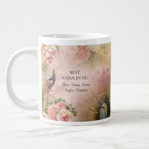 Taza De Café Gigante Mejor Día de la Madre Infantil Nana Pink Floral Pe