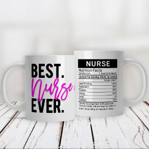 Taza De Café Gigante Mejor Enfermero con Hechos de Nutrición, Café Mu