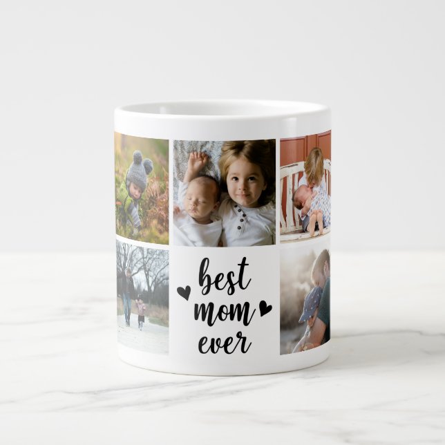 Taza De Café Gigante Mejor foto de mamá de Personalizado (Frente)