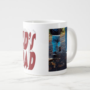 Taza De Café Gigante Mejor foto de papá Borgundy 3d texto