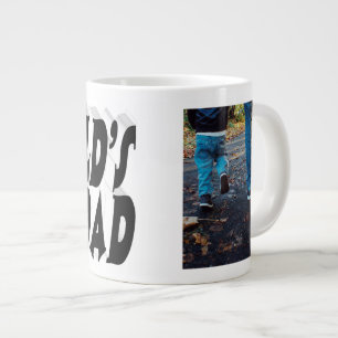 Taza De Café Gigante Mejor foto de papá texto negro en 3d
