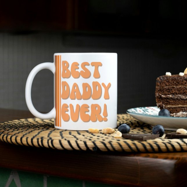 Taza De Café Gigante Mejor foto retro de papi Naranja (Subido por el creador)