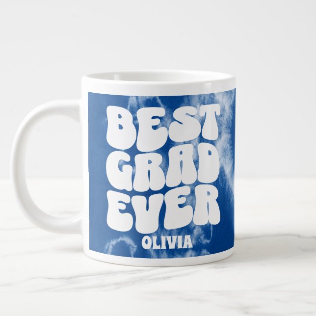 Taza De Café Gigante Mejor Grado personalizado de tinte azul (Izquierda)
