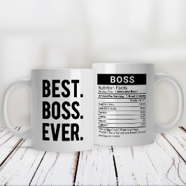 Taza De Café Gigante Mejor Jefe de Hechos Negros + Nutritivos,
