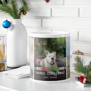 Taza De Café Gigante Mejor Mamá de Perro del Mundo 3 Fotos Navidad