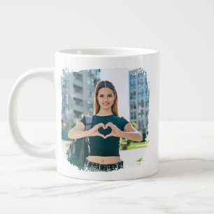 Taza De Café Gigante Mejor Mamá del Mundo Foto con Borde Grunge
