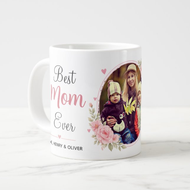 Taza De Café Gigante Mejor Mamá del Mundo Foto Personalizada  (Izquierda)