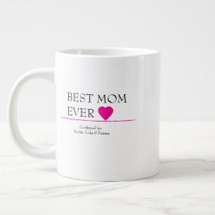 Taza De Café Gigante Mejor Mamá Jamás Mug con Corazón Rosa - Confirmado