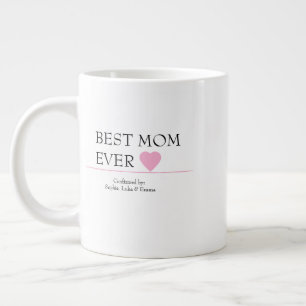 Taza De Café Gigante Mejor Mamá Jamás Mug con Corazón Rosa - Confirmado