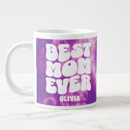 Taza De Café Gigante Mejor Mamá Personalizada Que Nunca Púrpura Tye