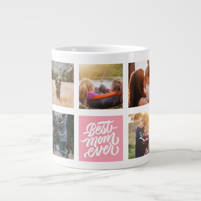 Taza De Café Gigante Mejor Mamá Que Nunca Personalizada Collage de foto (Frente)
