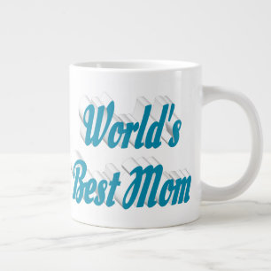 Taza De Café Gigante Mejor Mamá texto mitad cielo azul
