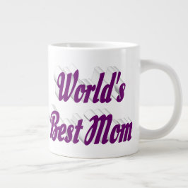 Taza De Café Gigante Mejor Mamá texto morado mitad