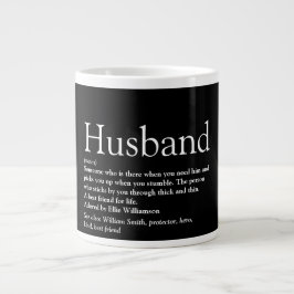 Taza De Café Gigante Mejor Marido del Mundo en Blanco y Negro Frase Div