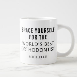 Taza De Café Gigante Mejor nombre profesional ortodoncista personalizad