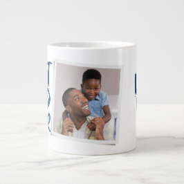 Taza De Café Gigante Mejor papá del mundo moderno foto azul Día del Pad