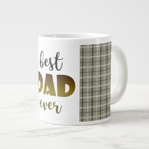 Taza De Café Gigante Mejor Papá del Mundo , Patrón de Tartán , Día del 