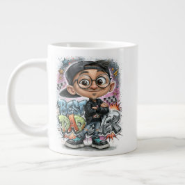 Taza De Café Gigante Mejor Papá Graffiti Fresco