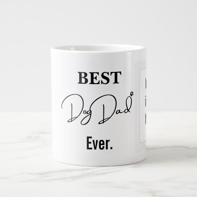 Taza De Café Gigante Mejor Papá Perro | Texto manuscrito de una sola fo (Frente)