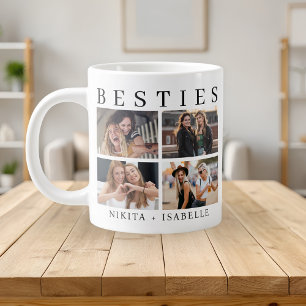 Taza De Café Gigante Mejor regalo de amigos collage de fotos moderno