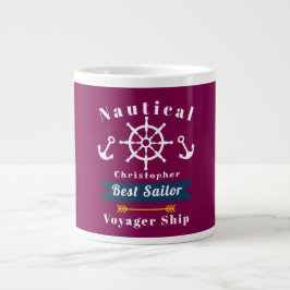 Taza De Café Gigante Mejor Sailor Vino Rojo Náutico