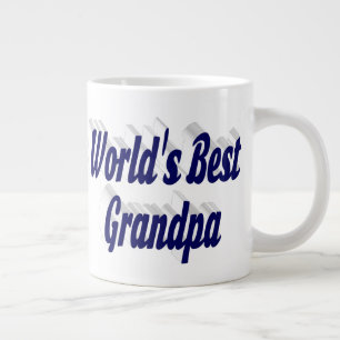 Taza De Café Gigante Mejor texto azul oscuro del abuelo