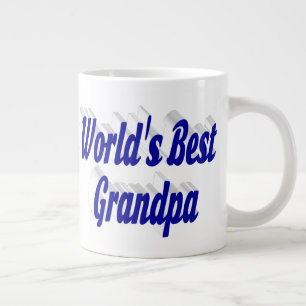 Taza De Café Gigante Mejor texto azul para el abuelo